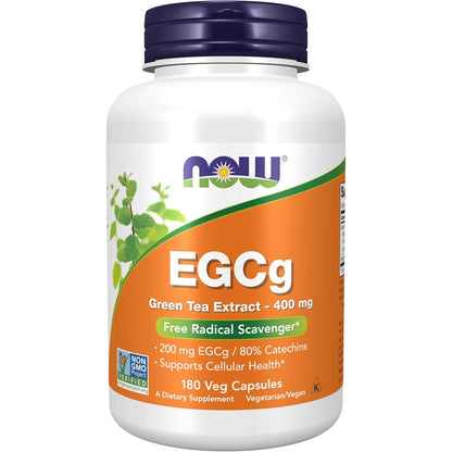 NOW Foods Supplements, EGCg Green Tea Extract ,Dietary,400 mg, Free Radical Scavenger*, 180 Veg Capsules