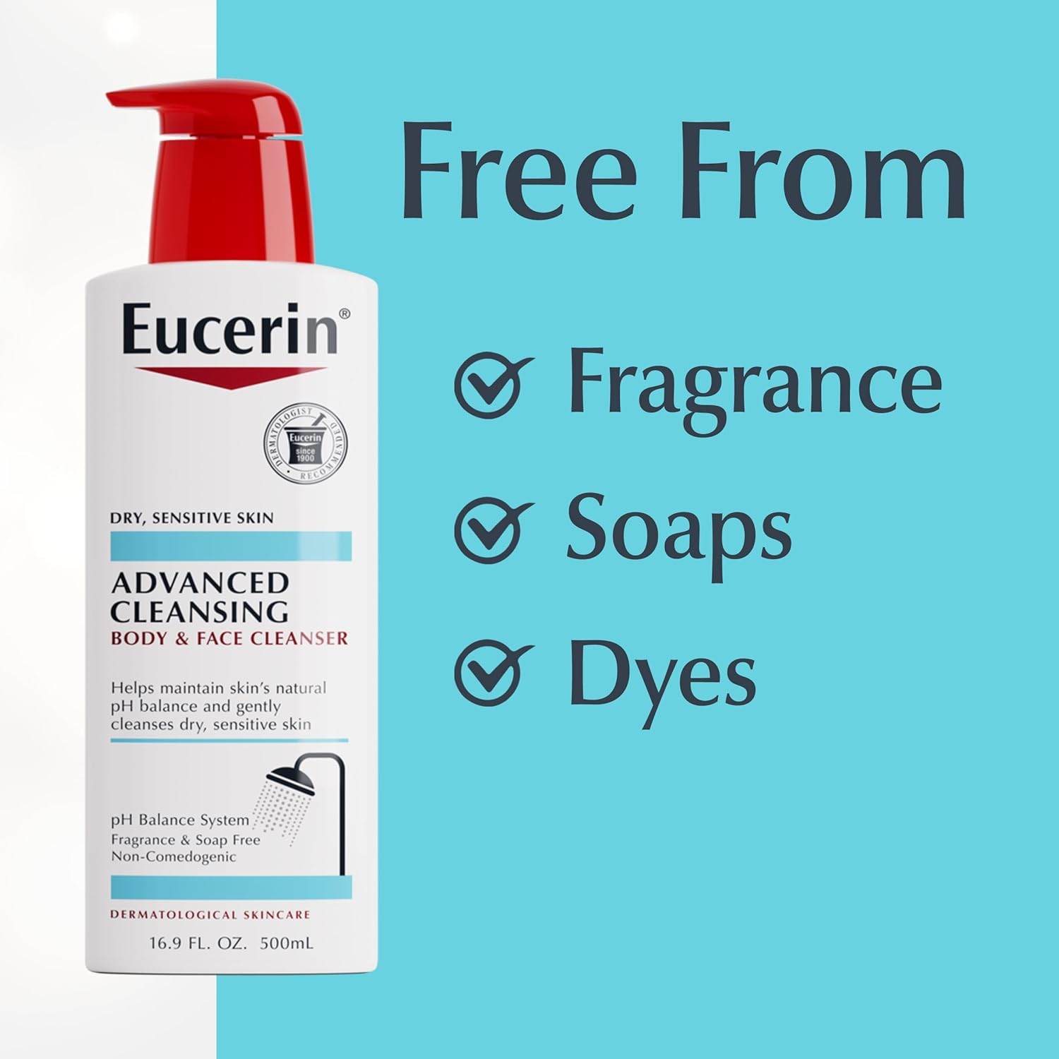 Eucerin Advanced Cleansing Body & Face Cleanser - Fragrance & Soap Free for Dry, Sensitive Skin - 16.9 fl. oz Bottle - My Store