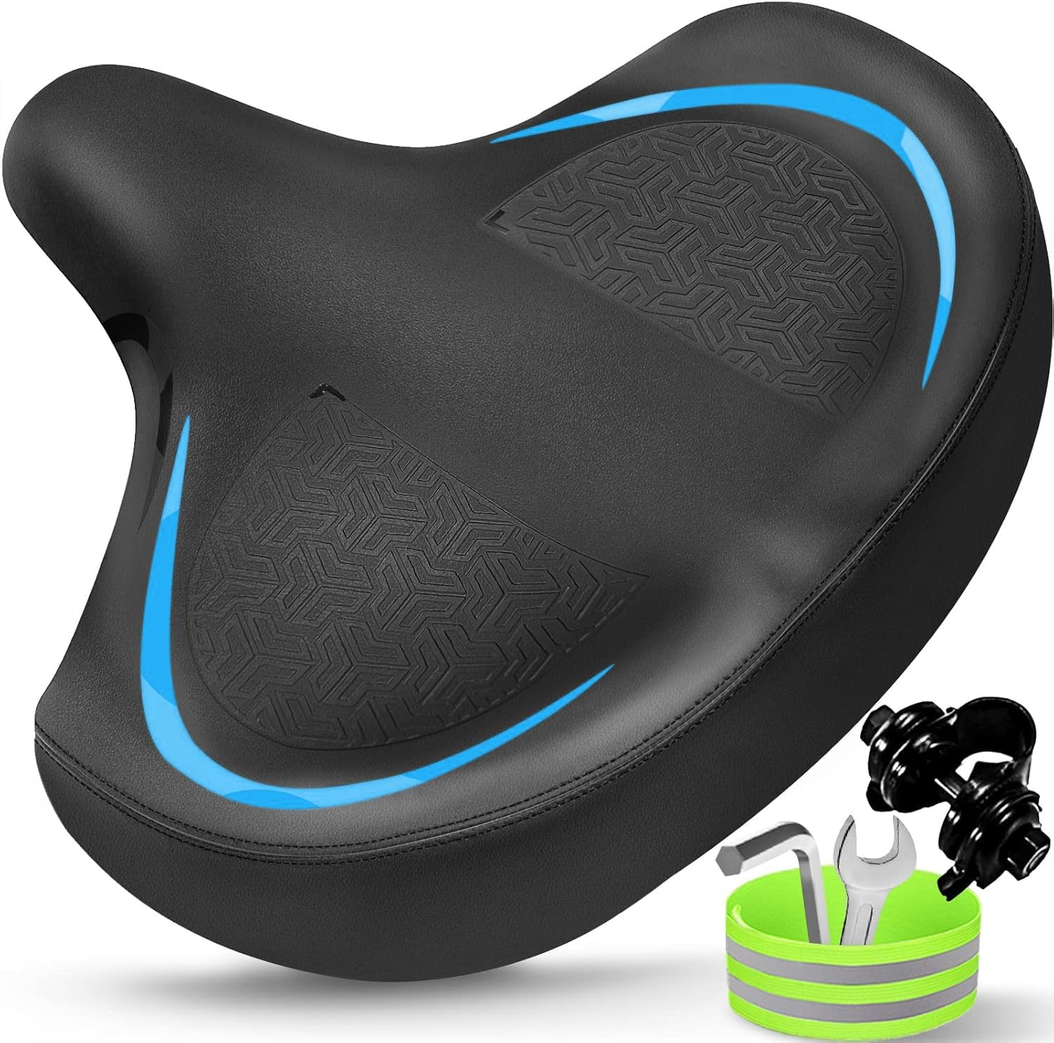 Buy now Bicycle Seat, Bike Seat for Women Men Extra Comfort Wide, Oversized Comfortable Seats Saddle for Peloton Bikes, Fit for Exercise Bikes, Electric Bikes, Mountain Bikes, Cruiser Bikes Blue at indiglob india