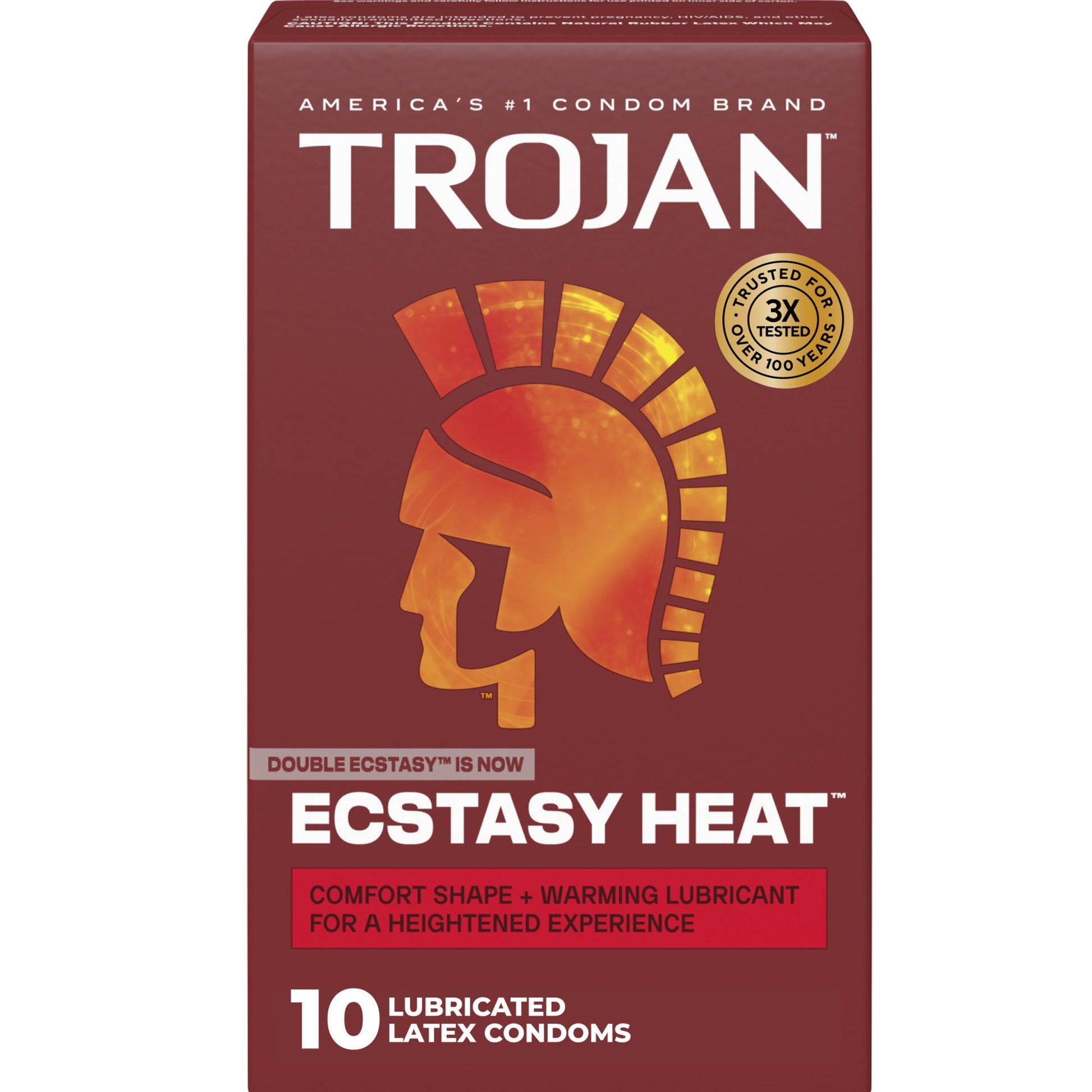 Buy now Trojan Ecstasy Heat Latex Lubricated Ribbed Condoms for Men with Warming Lubricant for a Heightened Experience, Helps Reduce Risk of Pregnancy and Sexually Transmitted Infections (STIs), 10 Count at indiglob india