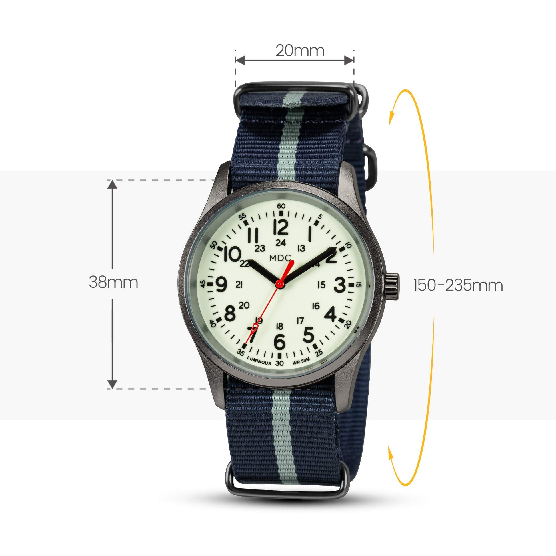 Buy now Infantry Mens Military Field Watch,Luminous Glow in The Dark Dial,Analog Tactical Wristwatch w/ 12/24 Hr Time,Japanese Quartz Movement,Slip-Thru Nylon Band,Reliable Work Watch for Men at indiglob india