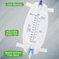 Easy-Tap Leg Bag Urinary Drainage Bag, 1000ml, Anti-Reflux Valve, Cloth Straps, Easy Flip Drain (Pack of 3)