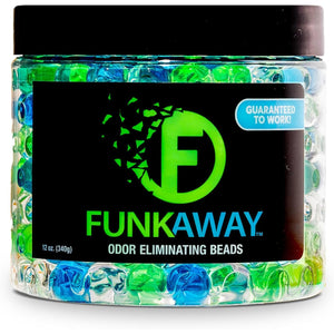 FunkAway Odor Eliminating Beads, 12 oz., Supercharged Odor Absorbing Beads for the House, Car or Gym, Eliminate Smoke, Pet and Bathroom Odors for Long-Lasting Results