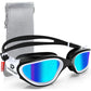 Swim Goggles,Polarized Swimming Goggles for Men Women Adults Youth Anti Fog/No Leak/Clear Wide Vision/UV Protection