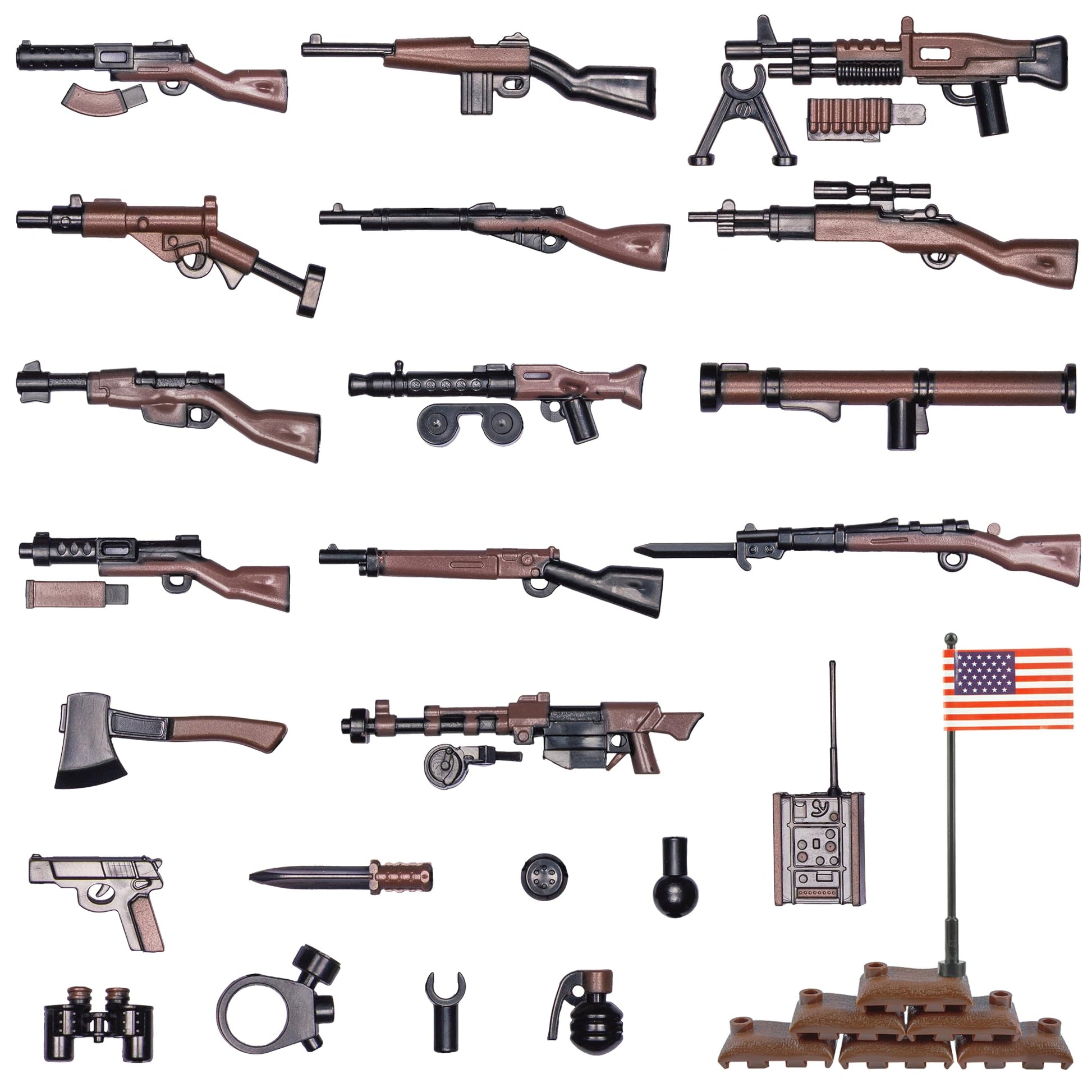 Buy now 83 Pcs Toy Soldiers Figures US Army Battle Toy Set - Weapons Pack Military Weapon Battle Building Blocks Compatible with Major Brand, 3 Years Old and up U.S Field Force Weapons(36pcs) at indiglob india