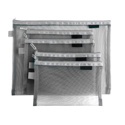Clear Cosmetic Bags Zip Makeup Mesh Bags Pencil Case Pouch Travel Toiletry Kit Set Storage Case ((6A+5A)*3 Grey)