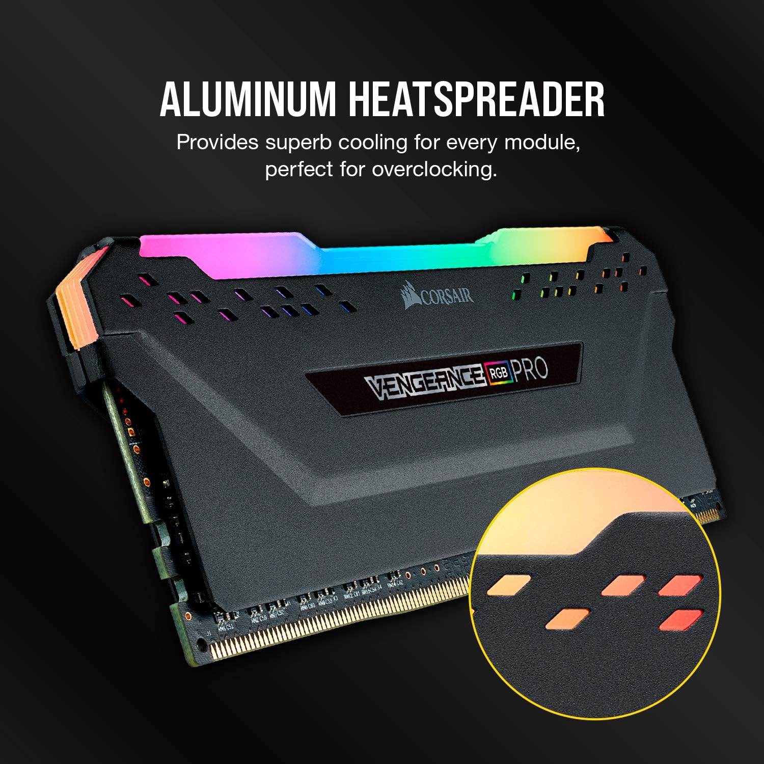 CORSAIR VENGEANCE RGB PRO DDR4 RAM 32GB (2x16GB) 3200MHz CL16-20-20-38 1.35V Intel AMD Desktop Computer Memory - Black (CMW16GX4M2C3200C16) - My Store