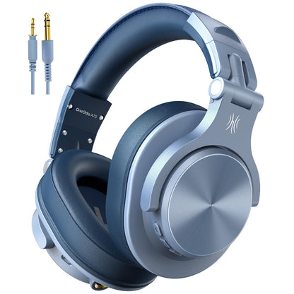 Buy now OneOdio A70 Bluetooth Over Ear Headphones, Wireless Headphones with 72H Playtime, Hi-Res, Built-in Mic, 3.5mm/6.35mm Wired Audio Jack for Studio Monitor & Mixing DJ Guitar AMP, Computer PC Gaming Sky Blue at indiglob india