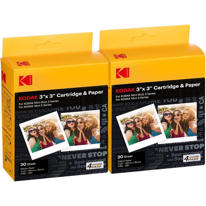 KODAK 4PASS 7.5 x 7.5 cm Film Cartridge (60 Sheets) for KODAK Mini 3 Retro and Mini Shot 3 Retro