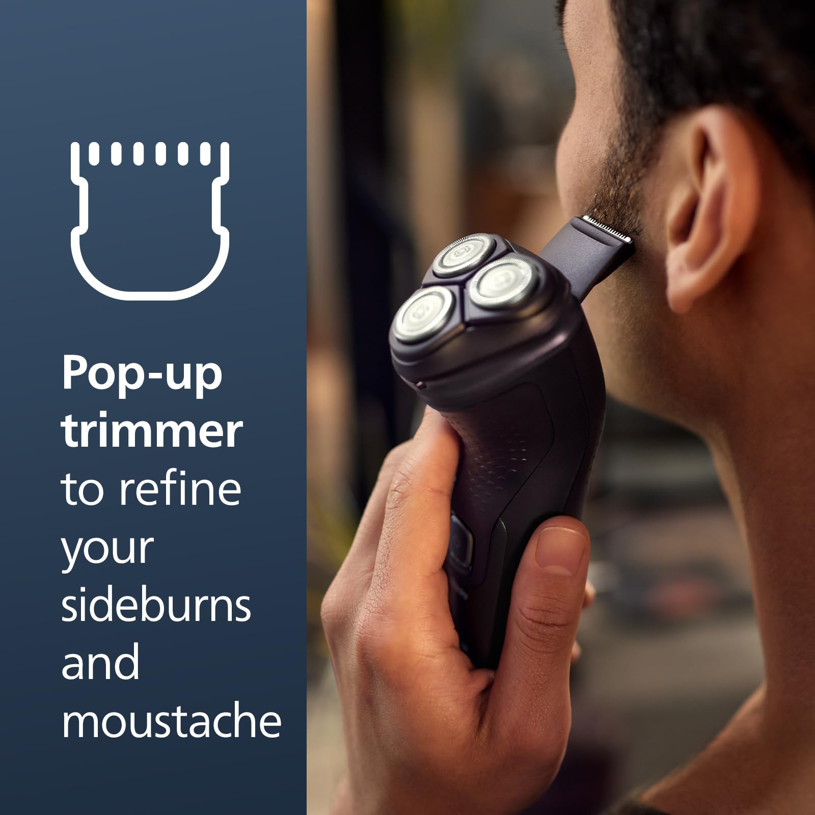 Buy now Philips Norelco Shaver 2400 Series, Wet and Dry Electric Shaver, Pop-up Trimmer, P-Cap, Deep Black, Model X3001/90 at indiglob india