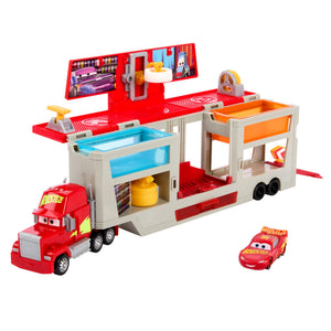 Buy now Mattel Disney and Pixar Cars Transforming Truck & Toy Car Playset, Color Changers Paint Shop Mack with Detachable Cab, Color Change Lightning McQueen & Accessories at indiglob india