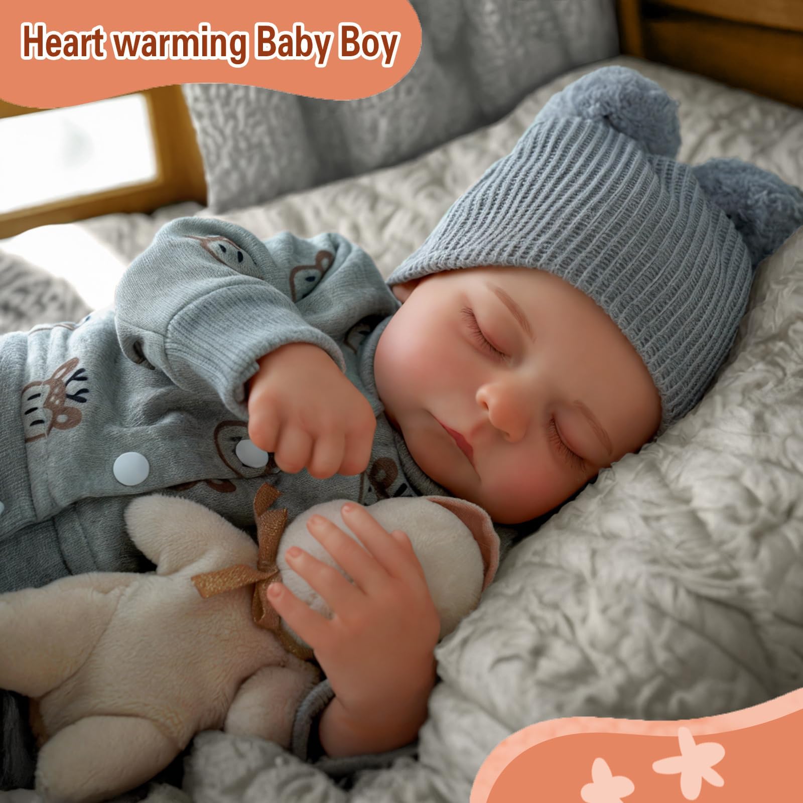Buy now ADFO Lifelike Reborn Baby Dolls Silicone Full Body Boy - 17-Inch Soft Body Realistic-Newborn Full Body Vinyl Real Life Baby Dolls with Toy Accessories for Kids Age 3 4 5 6 7 + at indiglob india