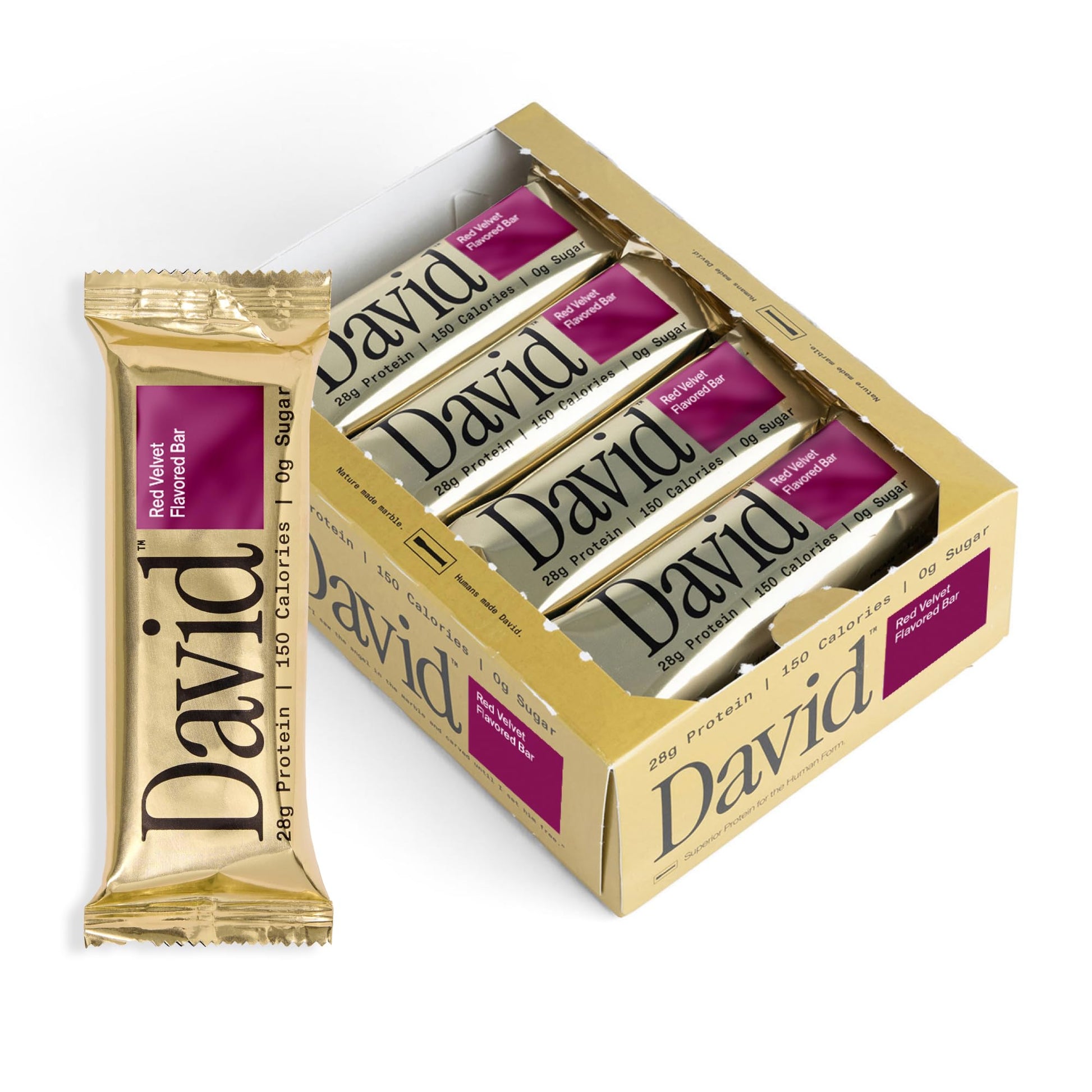 Buy now David High Protein Bars - 0g of Sugar, Low Carb, Gluten Free - 28g of Protein, 150 Calories - On-The-Go Snack - Chocolate Chip Cookie Dough Flavor, Pack of 12 at indiglob india