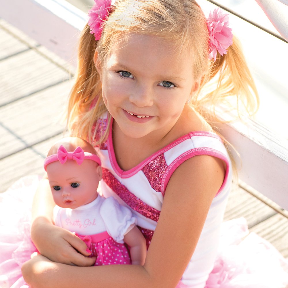Buy now ADORA Playtime Baby Pretty Girl Vinyl 13 Girl Weighted Washable Cuddly Snuggle Soft Toy Play Doll Gift Set with Open/Close Eyes for Children 1+ Includes Bottle at indiglob india