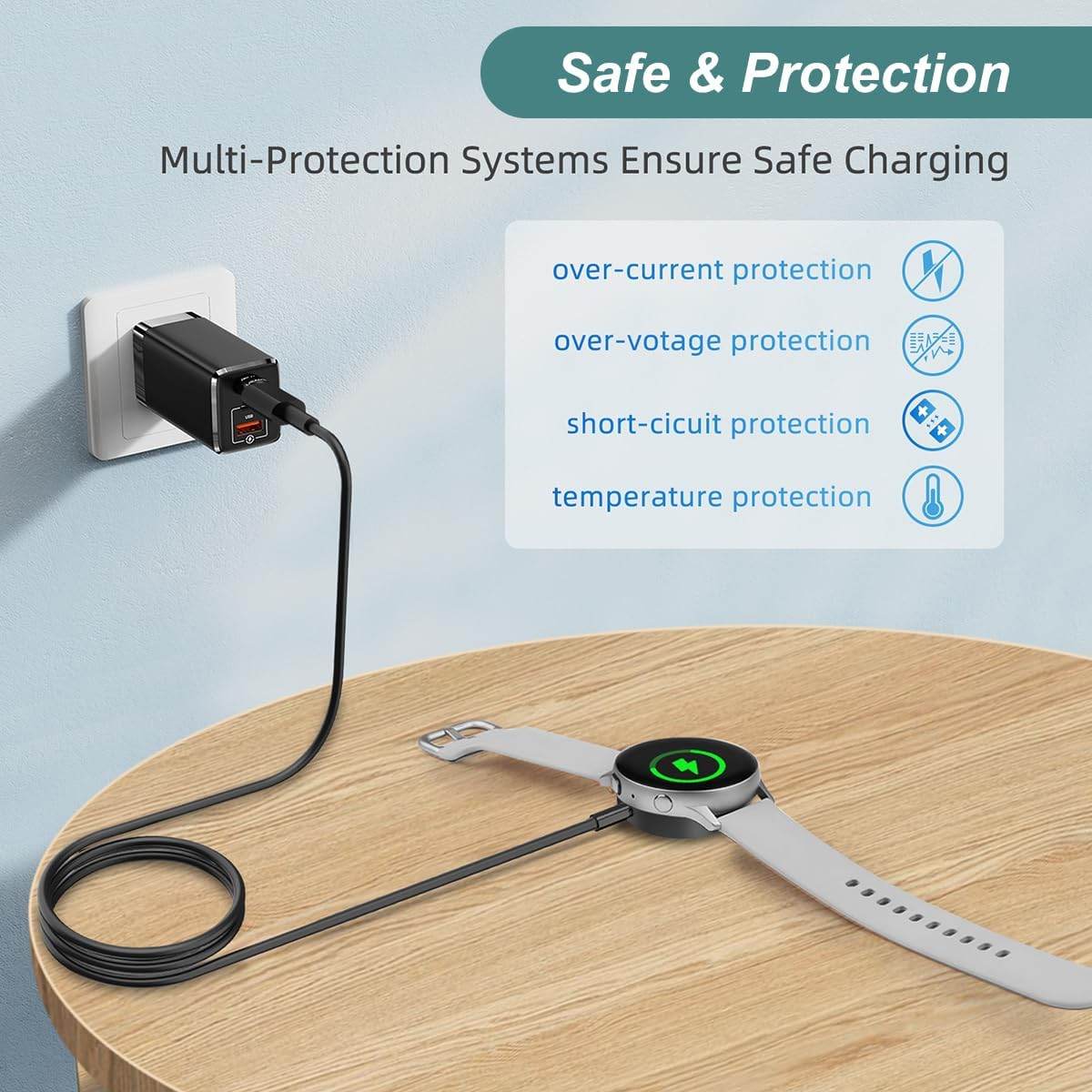 Charger for Samsung Watch - Galaxy Watch 7 Ultra/6/6 Classic/5/5 Pro/4/4 Classic/3/Active 2/Active Charging Cable with Alumium Case (USB-C) - My Store