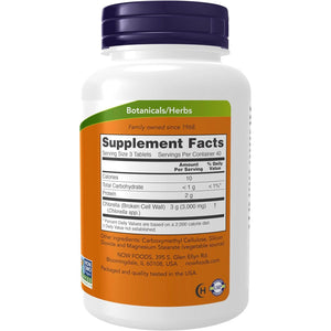 NOW Foods Supplements, Chlorella 1000 mg with naturally occurring Chlorophyll, Beta-Carotene, mixed Carotenoids, Vitamin C, Iron and Protein, 120 Tablets