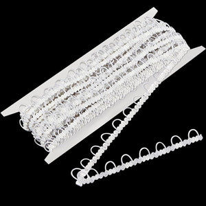 10 Yards Gimp Braid Trim with Elastic Button Loop Bridal Button Loops Dress Zipper Extender Upholstery Trim Sewing Embellishment for Wedding Costume DIY Crafts Jewelry Home Decor(White)
