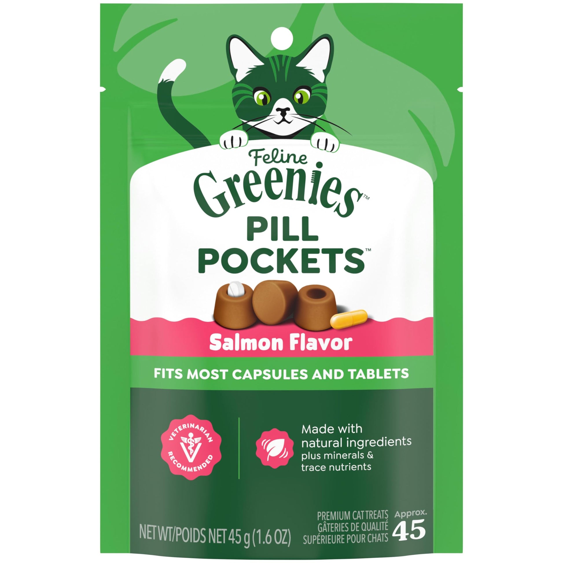 Buy now Greenies Feline Pill Pockets for Cats Soft Cat Treats, Chicken Flavor, 1.6 oz. Pouch, 45 Count at indiglob india