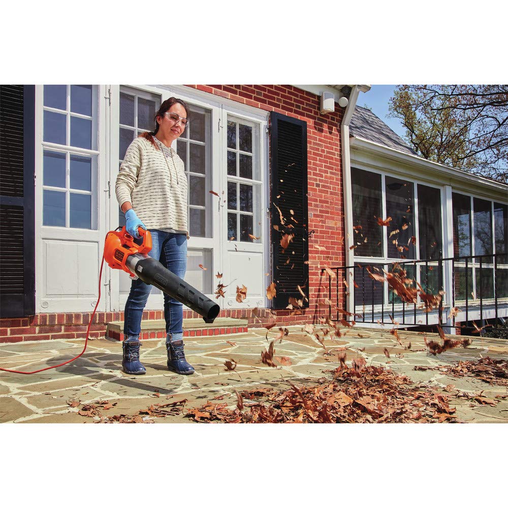 Buy now BLACK + DECKER Electric Leaf Blower, Hand Held Blowers for Lawn Care, Up to 450 CFM and 140 MPH Power, Axial, Lightweight, Corded (BEBL750) at indiglob india