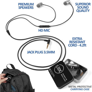 UliX Rider Wired Earbuds in-Ear Headphones, 5 Years Warranty, Earphones with Microphone, with Anti-Tangle Cable, Ear Buds for iPhone, iPad, Samsung, School Students, Kids, Women, Small Ears - Grey