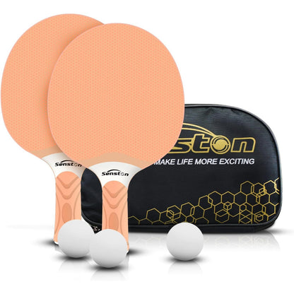 Senston Table Tennis Rackets Set, Professional Table Tennis Racket with 3 Balls, Composite Rubber Ping Pong Paddle Set