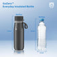 PHILIPS Water Bottle with Filter, Filter Water Bottle Stainless Steel with GoZero Everyday BPA-Free Tap Water Filter, Water Filter Bottle Keep Drink Cold 24 Hours, 1 Filter for 40 gal / 2 Months