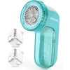 BEAUTURAL Fabric Shaver and Lint Remover, Sweater Defuzzer with 2-Speeds, 2 Replaceable Stainless Steel Blades, Battery Operated, Remove Clothes Fuzz, Lint Balls, Pills, Bobbles Gray - Aqua