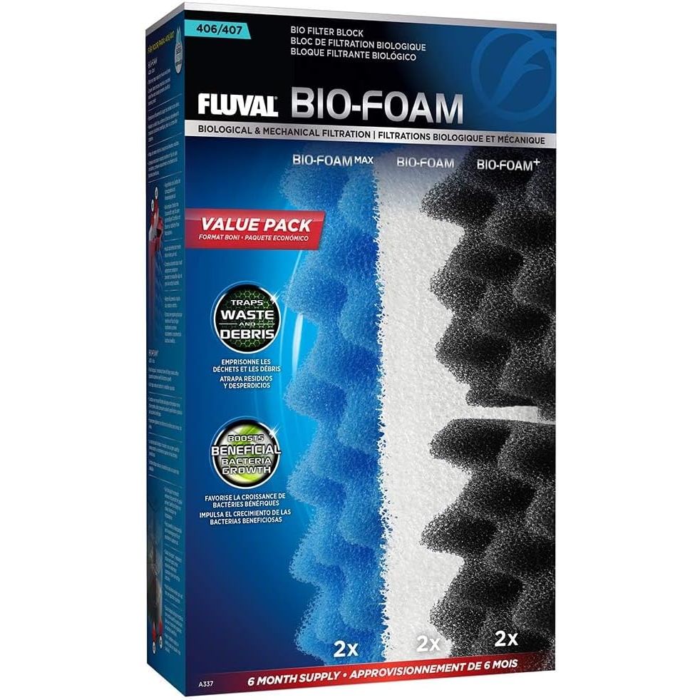 Fluval 406/407 Bio Foam Value Pack, Replacement Aquarium Filter Media