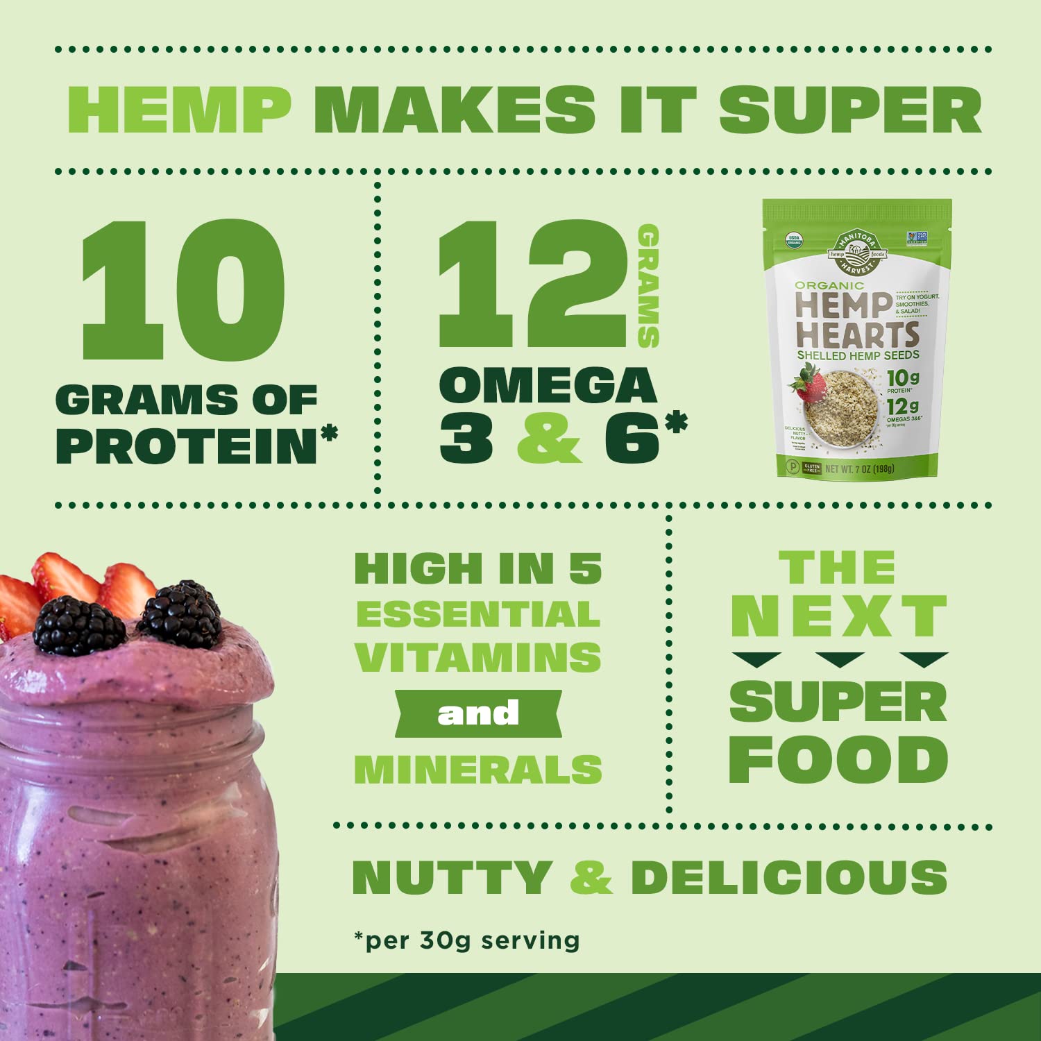 Buy now Manitoba Harvest Organic Hemp Hearts, Shelled Hemp Seeds - 7oz - 10g Plant Protein & 12g Omega 3 & 6 per 30g serving - Easy-to-Digest seeds with 9 Essential Amino Acids - Gluten Free, Vegan, Non-GMO at indiglob india