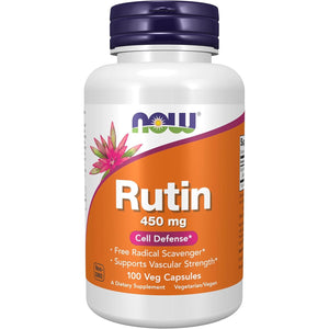NOW Foods Supplements, Rutin (Sophora japonica) 450 mg, Free Radical Scavenger*, Cell Defense*, 100 Veg Capsules