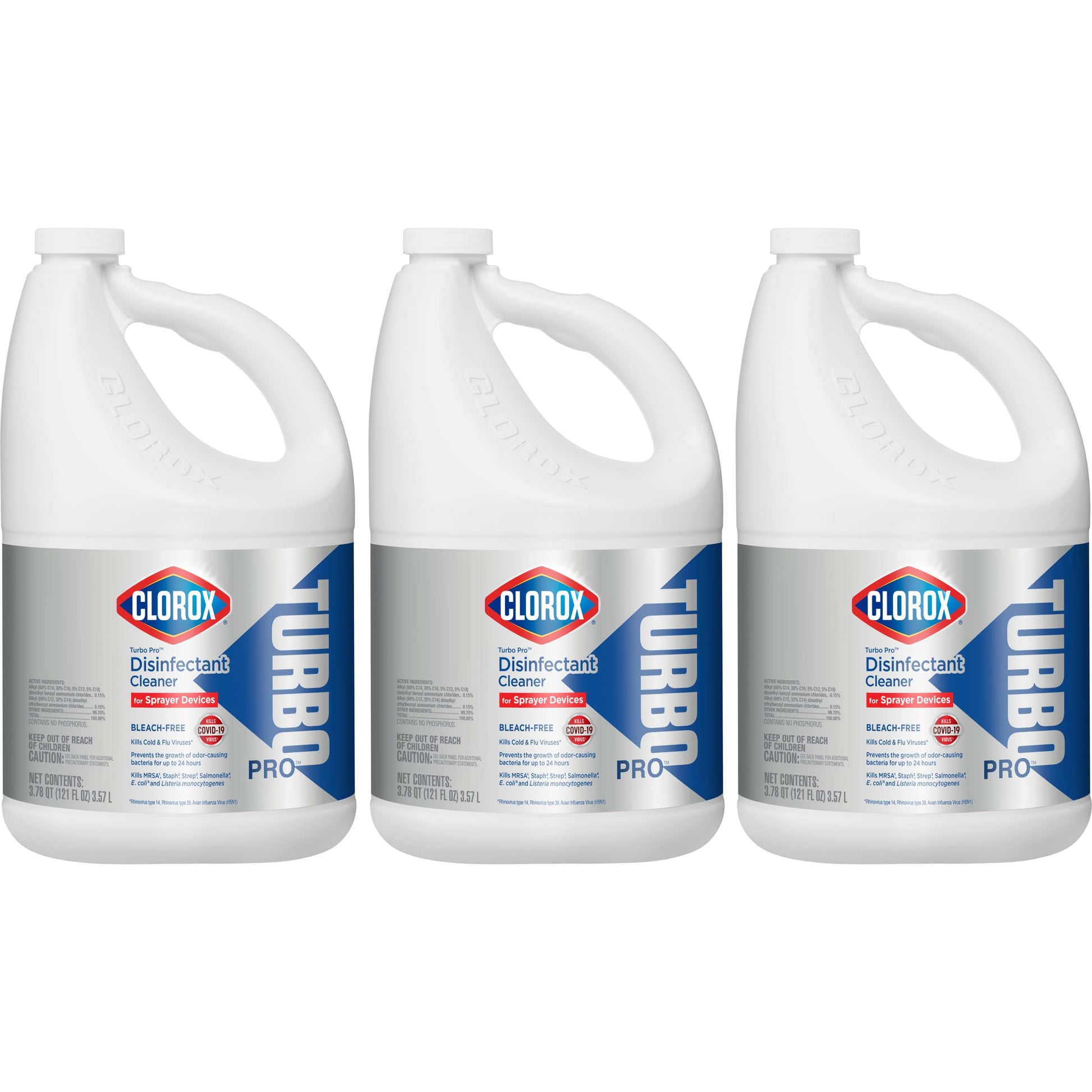 Buy now CloroxPro Clorox Turbo Disinfectant Cleaner for Sprayer Devices, Bleach-Free Healthcare Cleaning and Industrial Cleaning, Kills Cold and Flu Viruses, 121 Fl. Oz. - 60091 (Pack of 3) at indiglob india