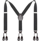 AWAYTR Mens Brown Button End Suspenders - Adjustable Elastic Y Shape Tuxedo Suspender