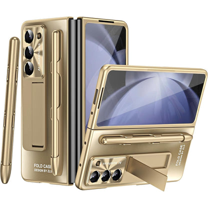 Designed for Samsung Galaxy Z Fold 5 Case with S Pen & Kickstand & Front Screen Protector Luxury Phone Cover Case for Galaxy Z Fold 5 (2023),Gold