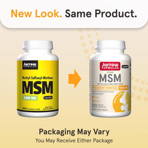 Jarrow Formulas MSM 1000 mg - 200 Veggie Capsules - Methylsulfonylmethane - Source of Sulfur - Dietary Supplement Supports & Strengthens Joints - Up to 200 Servings