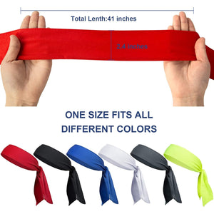 6 Pack Head Tie Headbands for Men,Athletic Sweatbands for Men Women(Multicolor)