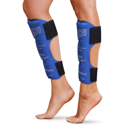 Shin Splint Ice Packs, HSA and FSA Eligible Reusable Hot and Cold Therapy Wrap | Leg or Calf Pain Relief | Advanced Soft Gel Technology | Freezable and Microwavable | Running Injuries & Recovery