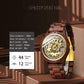 IK COLOURING Men's Watches Luxury Mechanical Wooden Case Skeleton Lumious Automatic Self-Winding Lightweight Genuine Leather Bracelet/Wood Band Wrist Watch