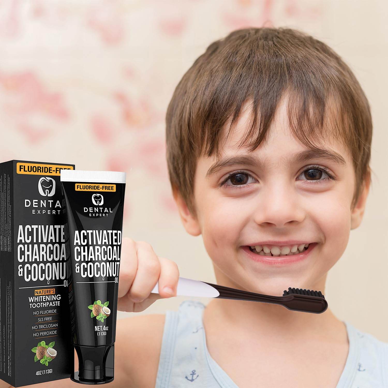 Charcoal Toothpaste Whitening, SLS Free, Tongue Cleaner & Toothbrush Included, Mint, Removes Coffee Stains from Teeth, 4oz - My Store