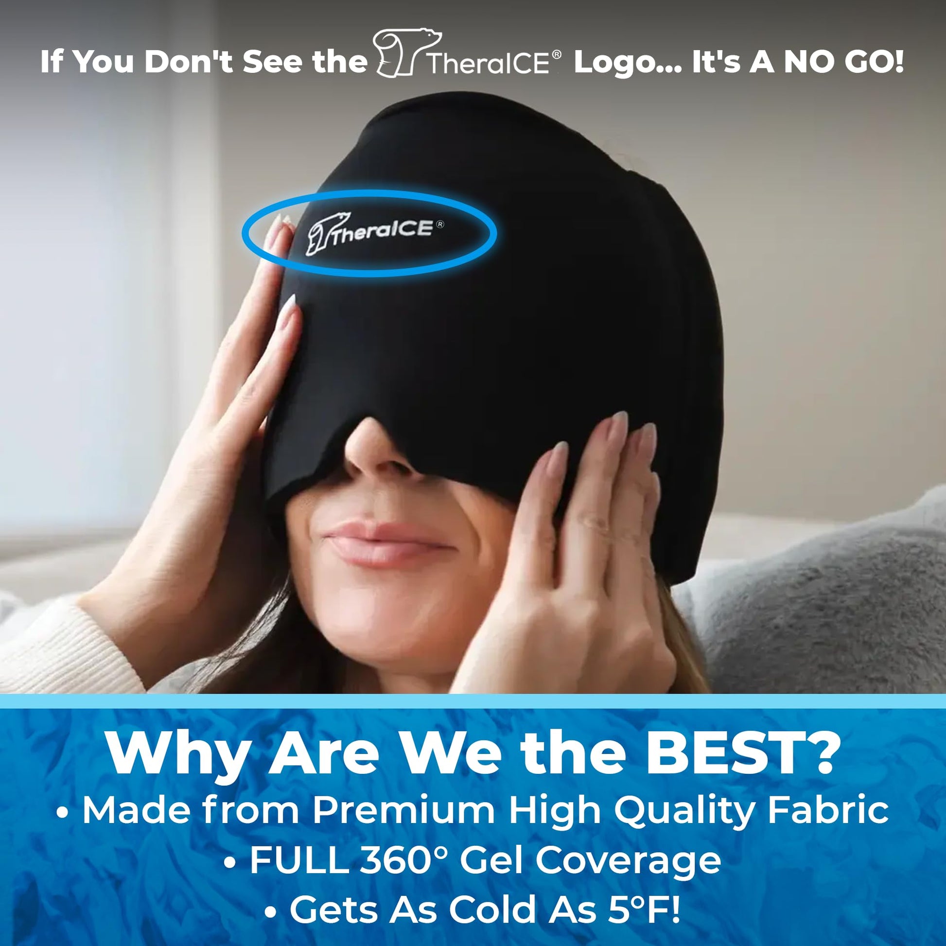Buy now TheraICE Headache Relief Cap, Migraine Ice Pack Mask Products, Women Cooling Gel Hat, Face Cold Compress Head Wrap for Her Stress. Great Birthday Gift for Mom, Sister, Grandma, Girlfriend, & Teacher at indiglob india