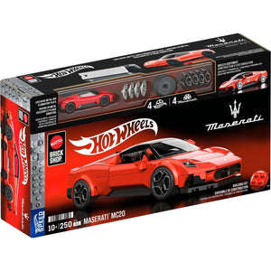 Buy now Hot Wheels 1/32 Maserati MC20 Building Kit, 250 Pieces, Includes 1/64 Mini Car, Hot Wheels Mattel Brick Shop at indiglob india