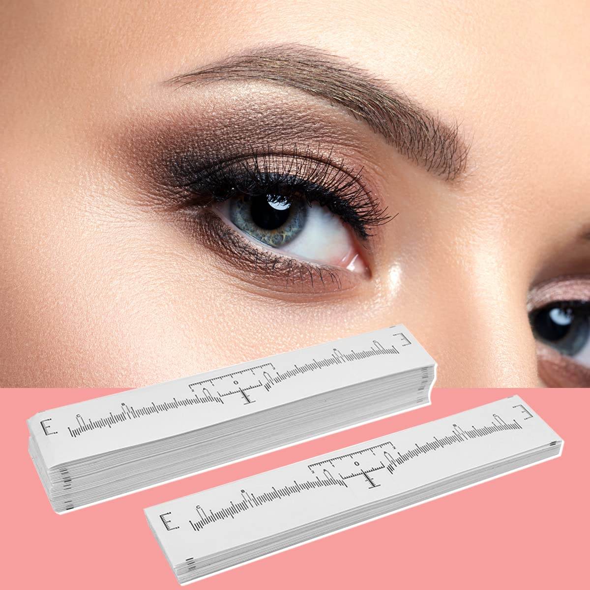100 Pack Eyebrow Ruler, KINGMAS Disposable Brow Ruler Microblading Adhesive Eyebrow Sticker Stencil Guide Measuring Tool - My Store