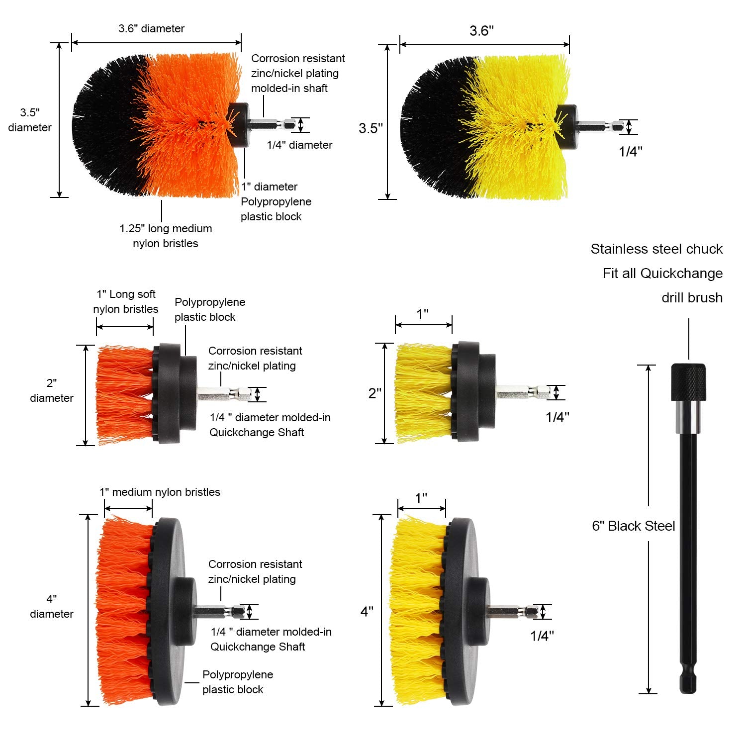 Buy now Drill Brush Power Scrubber Brush Set, Herrfilk Drill Brush Attachment Set with Extend Attachment and Scrub Pads Sponge, Drill Bit Scrub Brush for Cleaning Grout, Car,Tiles, Sinks, Bathtub at indiglob india