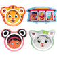 4 Daniel Tiger Mealtime Feeding Plates -Cute Dishes for Kids w/ Daniel Tiger, Trolley, Katerina Kitty Cat & Elaina - Divided Compartments for Portion Control & Healthy Eating, Dishwasher Safe