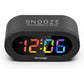 REACHER Small Digital Rainbow LED Alarm Clock with Snooze, Easy to Use, Full Range Brightness Dimmer, Adjustable Alarm Volume, Outlet Powered, Compact Clock for Bedroom, Bedside, Desk, Shelf…