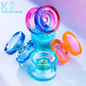 Buy now MAGICYOYO K2 Plus Crystal Orange Yoyo, Professional Fingerspin Trick Yo Yo for Kids/Adults, Responsive Yo-yo for Beginner, Replacement Unresponsive Bearing with 6 Yo yo Strings+Bearing Remover at indiglob india