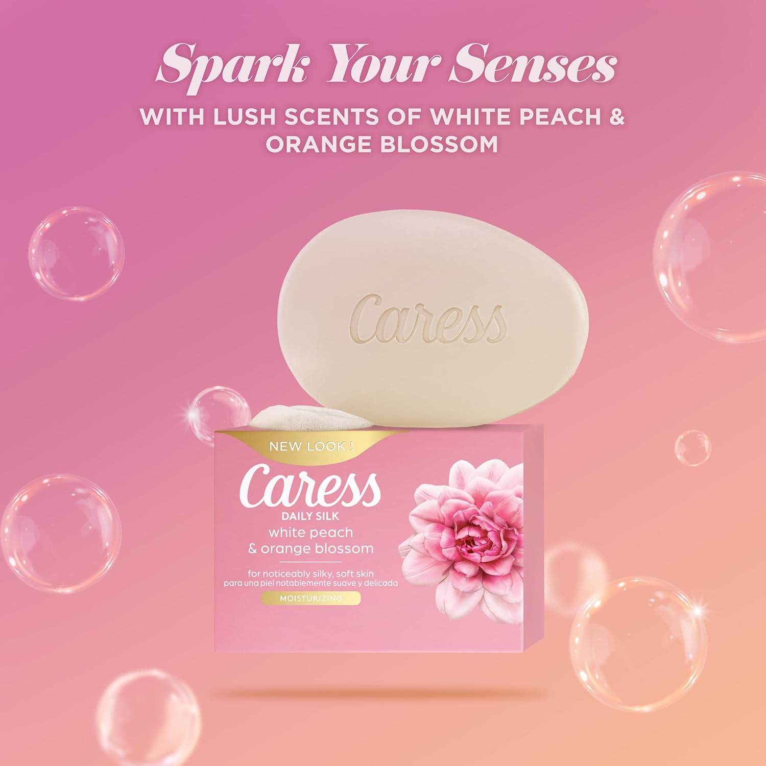 Caress Beauty Bar Soap For Women, Daily Silk With Silk Extract and Floral Oil Essence Moisturizing Body Soap for Silky, Soft Skin, 3.75 oz, 2 Bath Bars - My Store