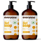 Everyone 3-in-1 Soap, Body Wash, Bubble Bath, Shampoo, 32 Ounce (Pack of 2), Citrus and Mint, made with Essential Oils for Men and Women