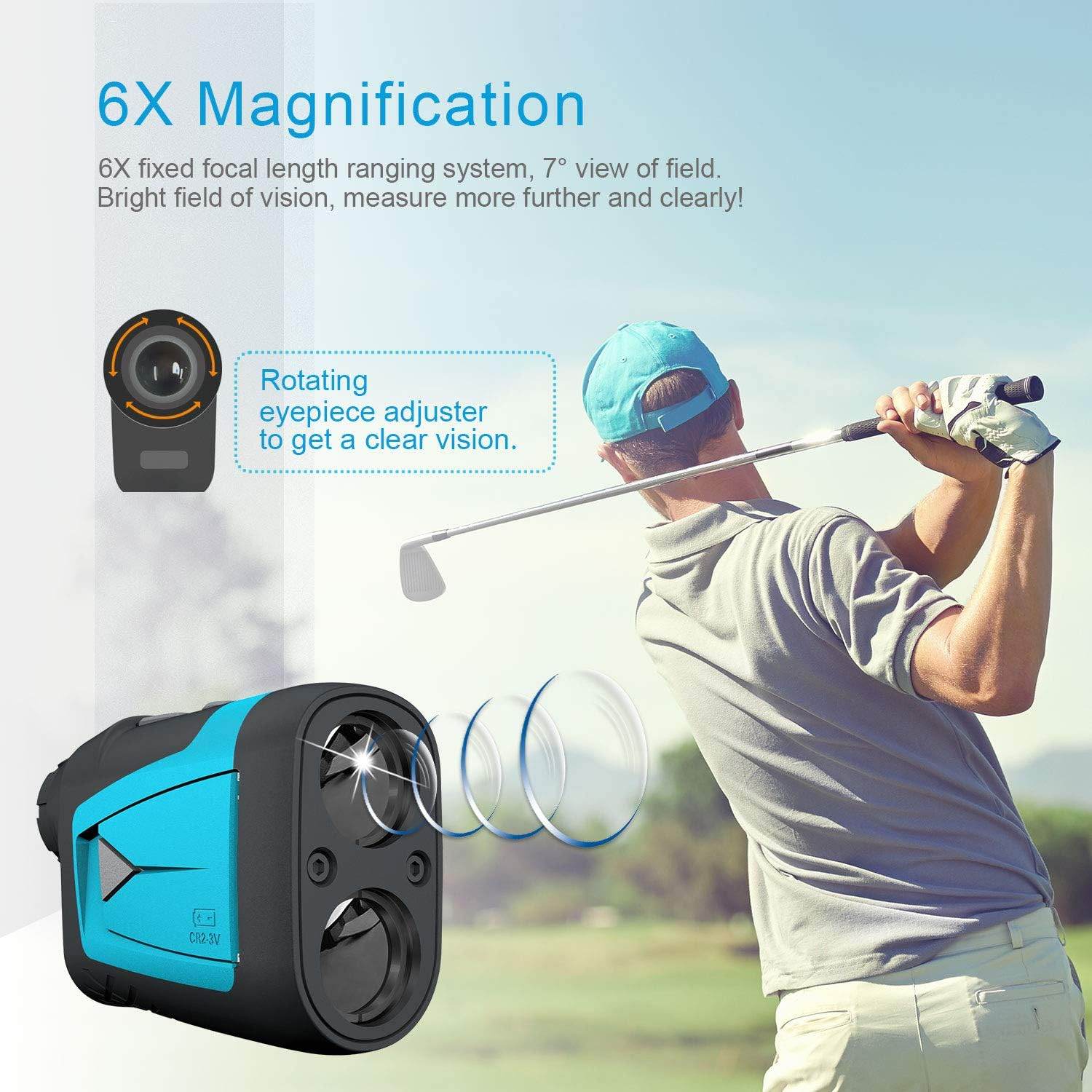 MiLESEEY Golf Rangefinder Laser Binoculars 660 Yard 6X Magnification with Slope/Pin/Scanning Model for Golf Training - My Store