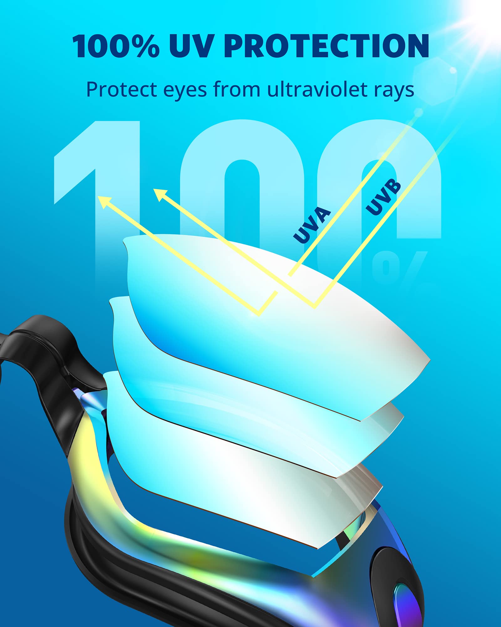 Buy now Aegend Swim Goggles, 2 Pack Swimming Goggles No Leaking Adult Men Women Youth at indiglob india
