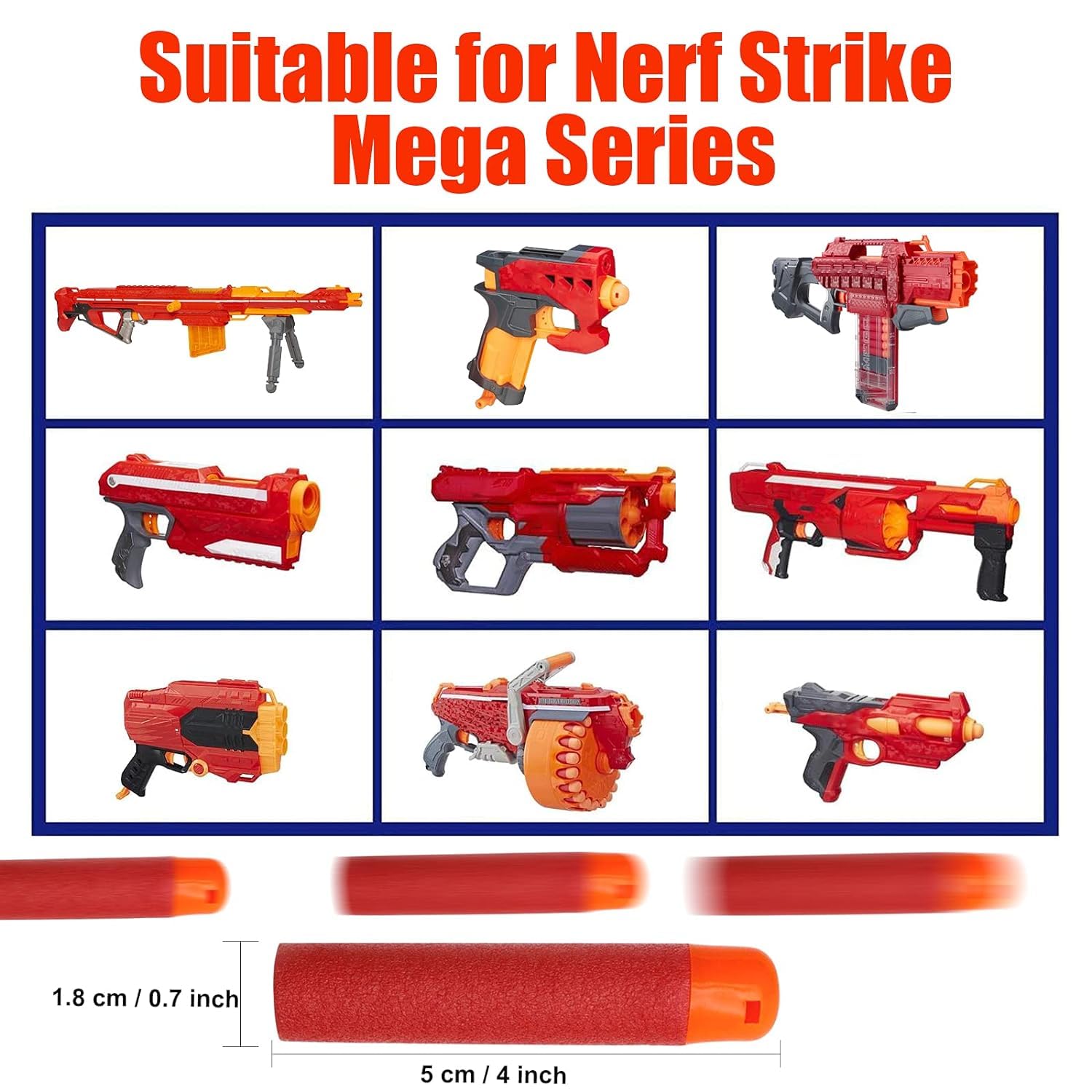 Buy now 60PCS Mega Dart Refill Pack for N-Strike Mega Series at indiglob india